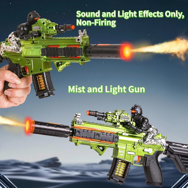 MYGVN Elektrische Maschinenpistole, Spielzeugpistole, Kunststoff, mit Licht und Sound - Bild 1