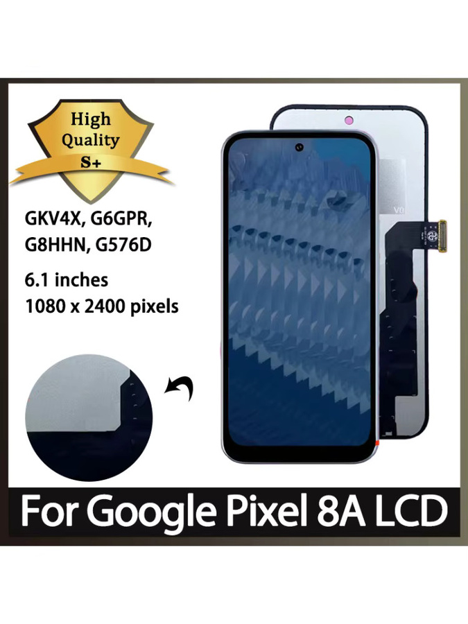 Google Pixel 8a TFT LCD Display-Bildschirm mit Touchscreen-Digitizer-Baugruppe in Schwarz - Bild 6