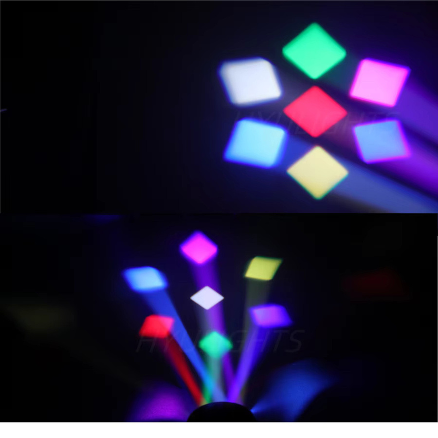 2er-Set HYULIGHTS Bee Eye Mini LED Moving Head RGBW 4in1 mit Halo-Effekt und DMX512-Steuerung in Schwarz - Bild 3