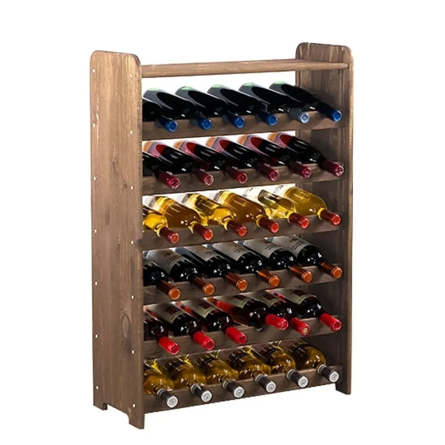 PROREGAL Pinotwine Weinregal aus massivem Kiefernholz, Braun geölt, H x B x T: 87,2 x 63,2 x 26,5 cm, Platz für 36 Flaschen - Bild 2