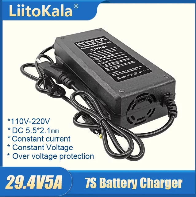 LiitoKala Lithium-Batterieladegerät für 24V 7S Akkus, Schwarz - Bild 1