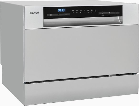 Exquisit Geschirrspüler GSP206-030D in Silber mit automatischer Türöffnung und Schnellprogrammen - Bild 1