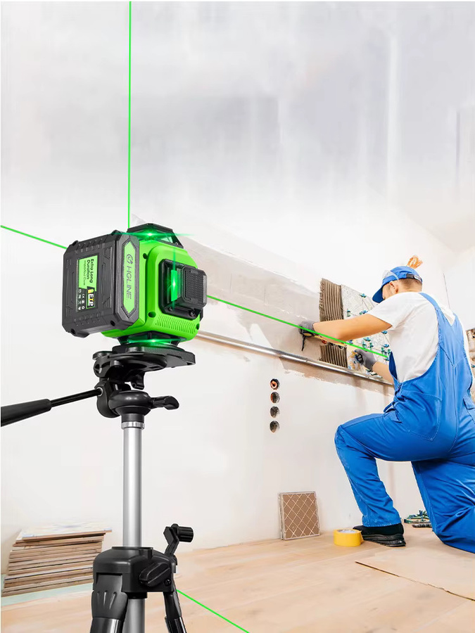 HGLINE 16-Linien Laser-Nivelliergerät mit 360 Grad horizontaler und vertikaler Ausrichtung, grüner Laser, inklusive 6000mAh Akku - Bild 7