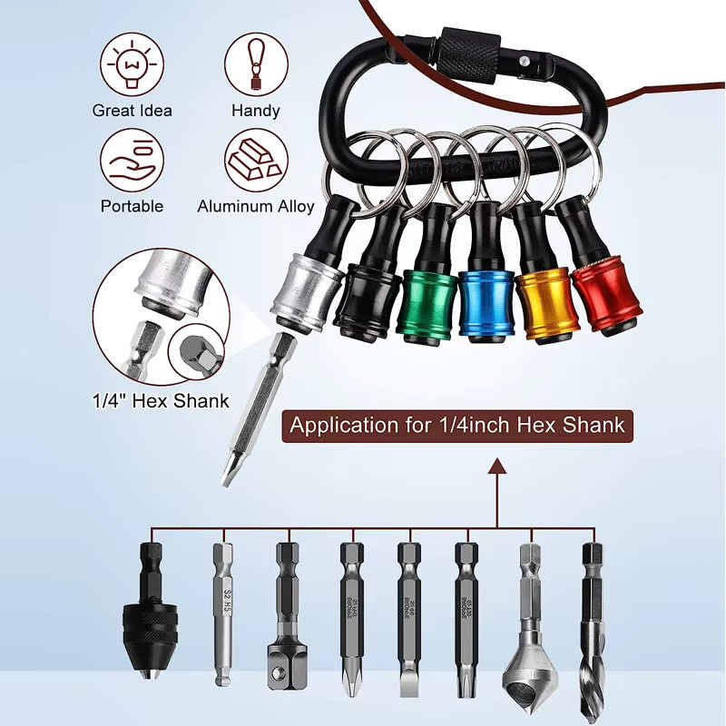 LUCHSHIY 6-teiliges Set Sechskantschaft Schraubendreher Kopf Halter und Verlängerungsstangen als Werkzeug-Adapter-Set - Bild 2