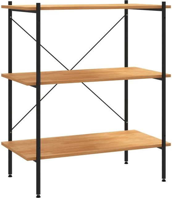 vidaXL Regal mit 3 Böden in Schwarz und Eiche-Optik, B/T/H: 80 x 40 x 92 cm - Bild 1