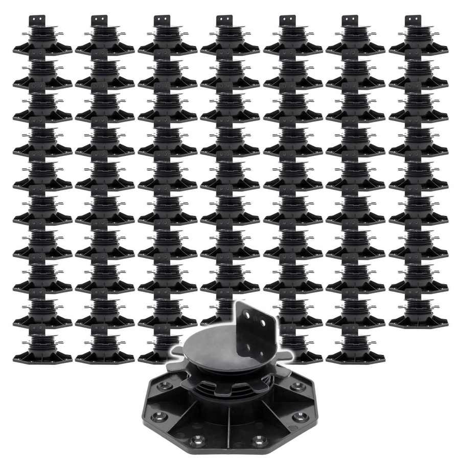 Xpotool Set 70 Stelzlager für Terrassen in Schwarz, höhenverstellbare Stellfüße für 33-64 mm, Tragkraft 2700 kg - Bild 2