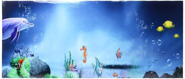 Wasserdichter Aquarium-Hintergrund Wandaufkleber von Canaryy aus PVC in Blau, B: 61 cm, H: 30 cm - Bild 1