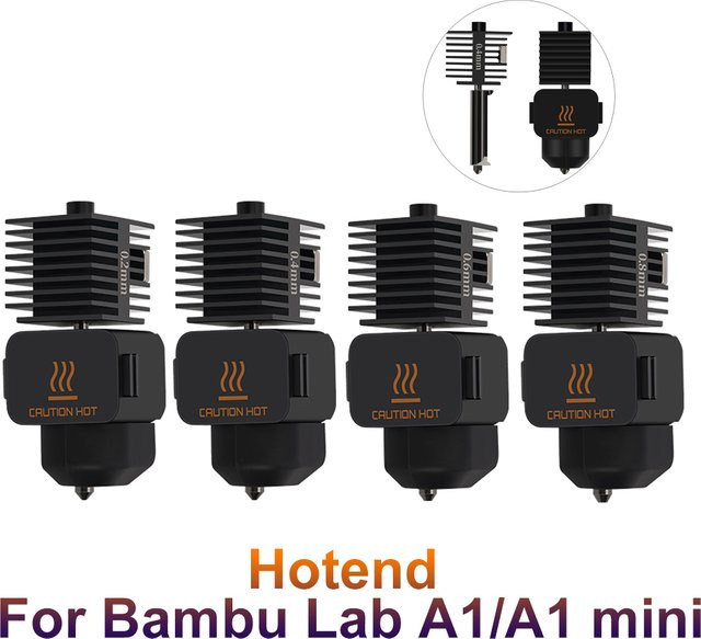 Bambu Lab Hotend Kit für A1 und A1 Mini mit gehärteter Stahl Düse in 0,2/0,4/0,6/0,8 mm für schnelles Drucken - Bild 1