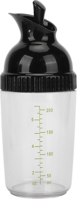 TOMTOP JMS Salatdressing Shaker aus Glas mit Deckel, Schwarz, 200 ml - Bild 1