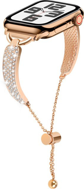 Bling Band Uhrenarmband Edelstahl, Roségold, Kristall, Damen - Bild 1