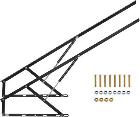 VEVOR Wandbett-Mechanik-Set Deluxe mit pneumatischem Hebel, schwarzes Hardware-Kit für vertikale Schrankbetten, Tragkraft 120 kg, passend für Maße 150 x 200 cm - Bild 1