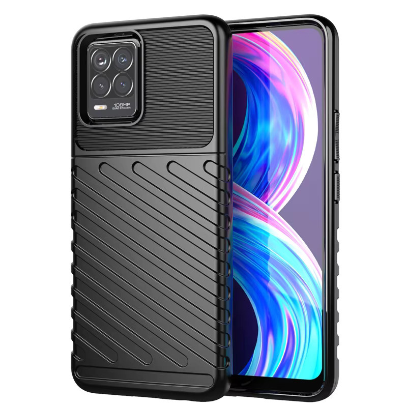 Stoßfeste Silikon-Handyhülle in Schwarz für Realme 8 und Realme 8 Pro - Bild 3