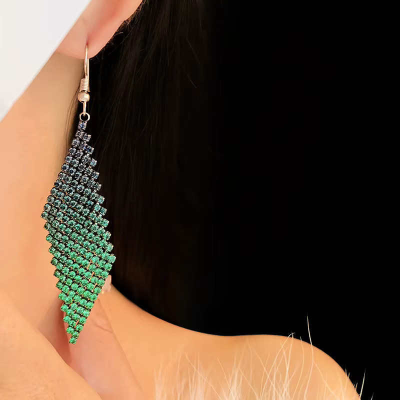 DREJEW Ohrringe, Strass, bunte Rhombus-Quasten - Bild 4