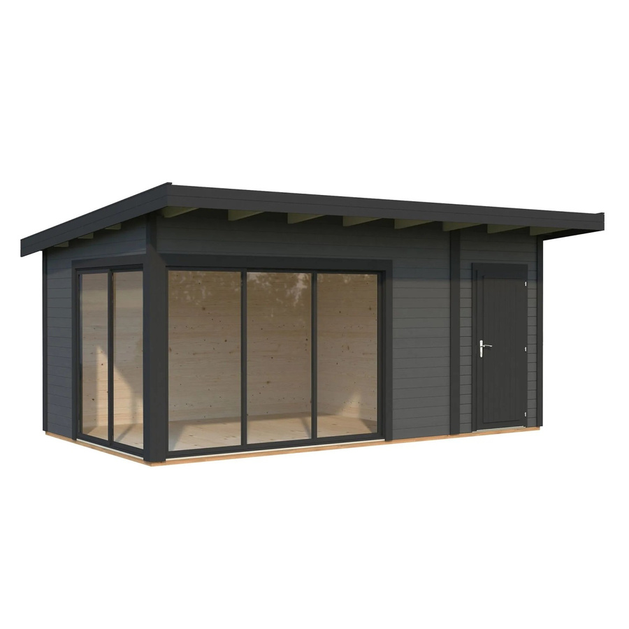 Palmako Holz-Gartenhaus Andrea mit Pultdach in Grau/Anthrazit, B: 530 cm, T: 300 cm - Bild 2