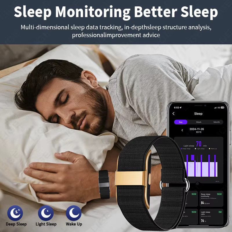 LIGE Fitness-Tracker Smartwatch mit Herzfrequenzmessung, Schlafmonitor und Schrittzähler, wasserdichtes Sportarmband für Männer und Frauen in Schwarz und Gold - Bild 4