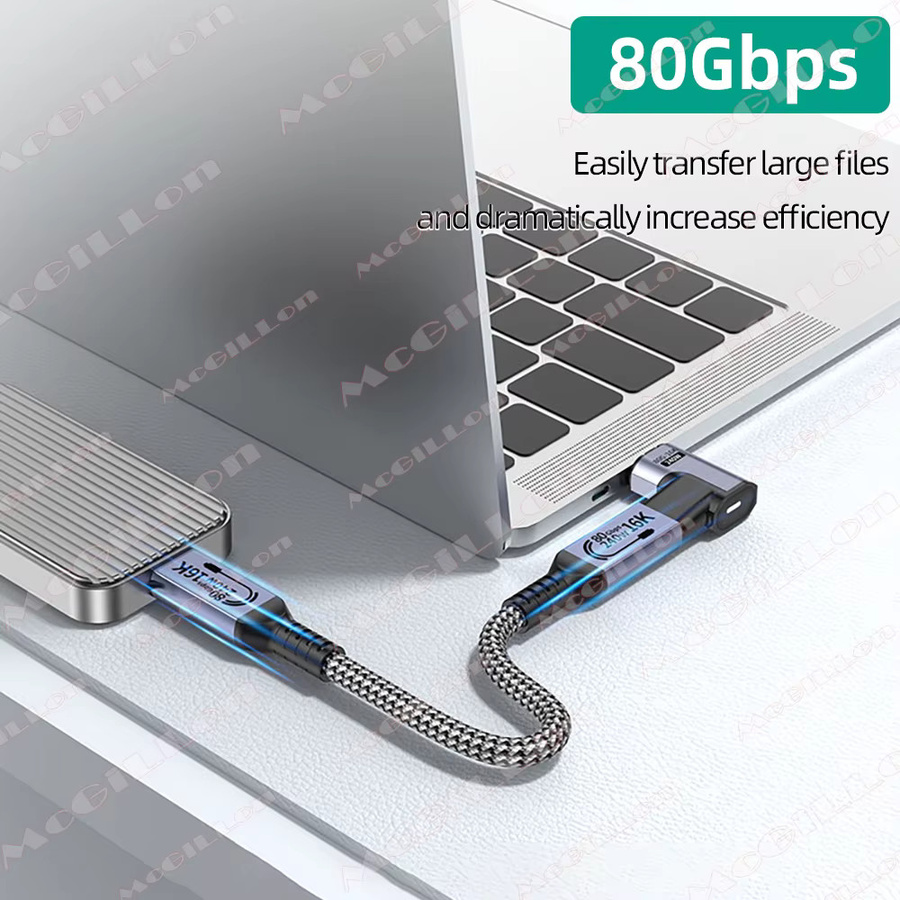 MCGILLON USB-C auf Typ-C Magnetischer OTG-Adapter in Silber für schnelles Laden und Datenübertragung mit 80Gbps und 16K@60Hz - Bild 3