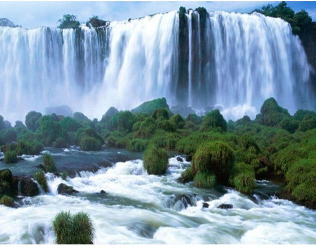 FIYO Diamond Painting Set Wasserfall Landschaft Motiv, Mehrfarbig, B x H: 30 x 20 cm - Bild 1