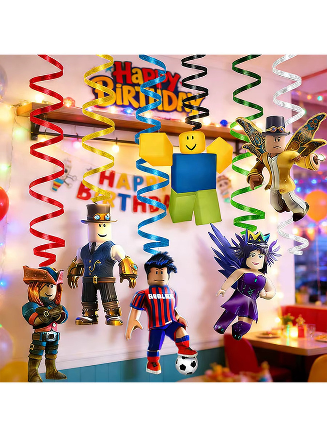 Robloxed Party-Deckendekoration 6 Stück Hängende Spiralen in Multicolor für Geburtstagsfeiern - Bild 5