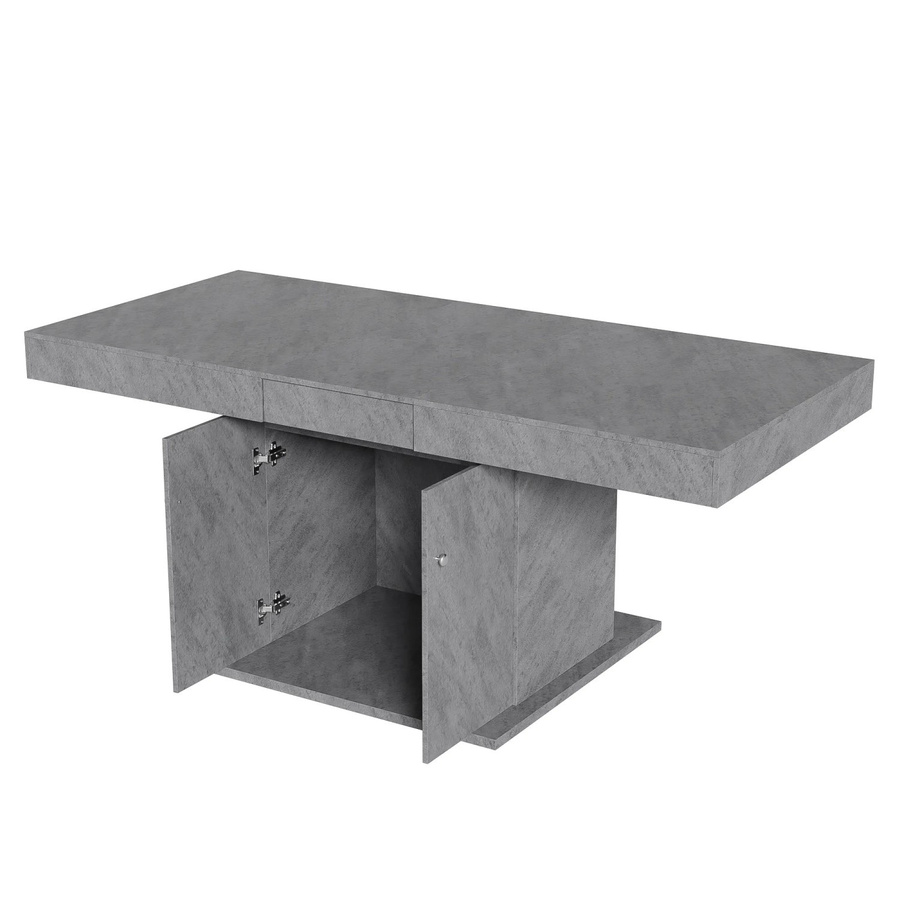 okwish Esstisch ausziehbar in Grau mit Stauraum, B/T: 180 x 80 cm - Bild 2