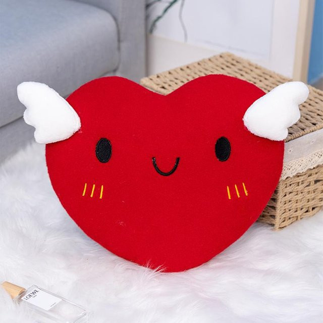 Yiran toy Rotes Liebesherz Form Kissen, Plüsch, Rot - Bild 1