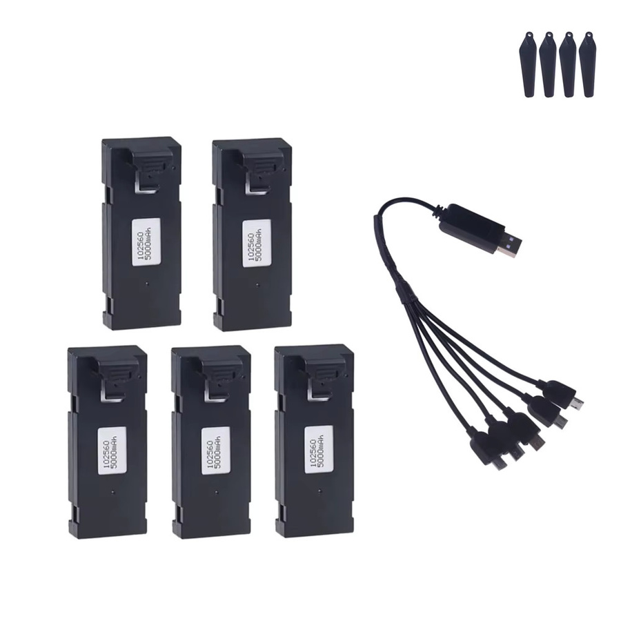 RC.BURST LiPo Ersatzakku 3,7V 5000mAh in Schwarz für E88 E88PRO E99 E525 P1 K3 P10 A13 S98 RC Drohnen und Quadcopter - Bild 4