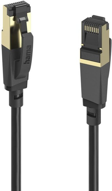 Hama Netzwerkkabel CAT-8 S/FTP geschirmt in Schwarz, 3 m Länge für Ethernet/LAN mit 40 Gbit/s - Bild 1