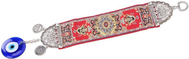 GoolRC Böser Blick Hängeornament aus Glas und Textil in Grau und Rot - Bild 1