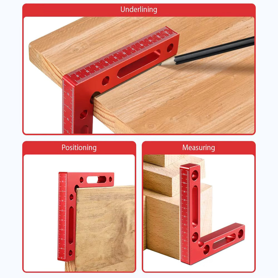 KPXIN 90 Grad Rechtwinklig Clamp aus Aluminium in Rot für Holzbearbeitung und Rahmenbau - Bild 2