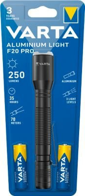 Varta Aluminium Light F20 Pro LED Taschenlampe, schwarz, 250 lm, Durchmesser: 4,2 cm, Höhe: 16,7 cm - Bild 2