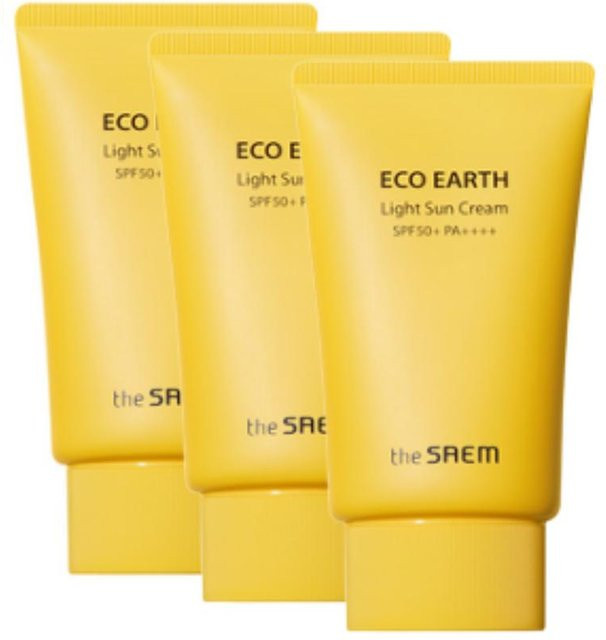 The Saem Eco Earth Light Sonnencreme Essenz, LSF 50+, 50g x 3 - Bild 1