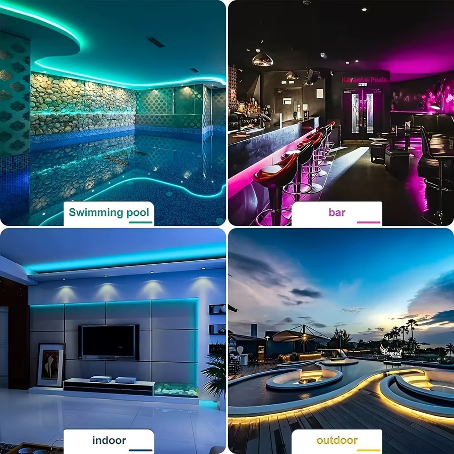 Mexllex RGB Neon Flex LED-Streifen in Multicolour mit Musik-Synchronisierung, App- und Fernbedienung sowie IP65 Wasserdichtigkeit für Außenbereich und Innenräume - Bild 6