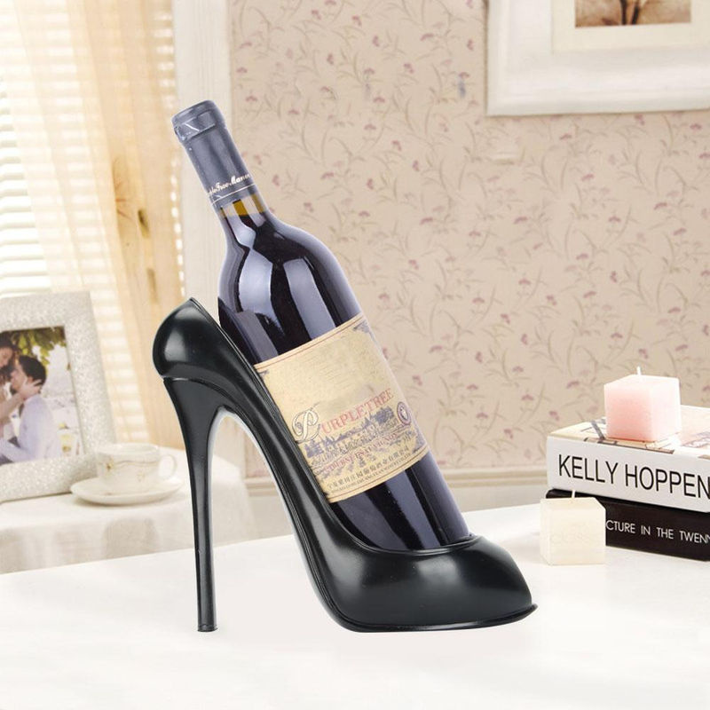 TOMTOP JMS Weinregal in Schuhform aus Kunstharz, Schwarz, B/T/H: 10,0 x 19,0 x 22,0 cm - Bild 3