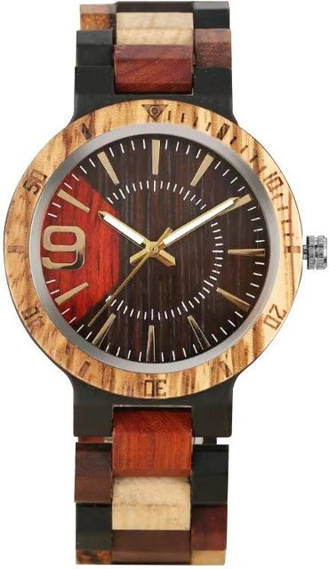OLIKA Armbanduhr Holz, Quarz, Schwarz, Unisex - Bild 1