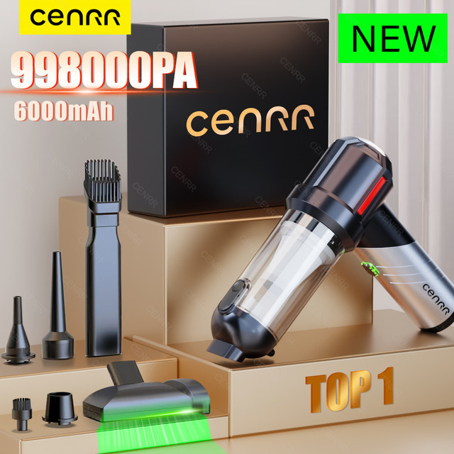 CENRR 998000 PA Akku Auto Staubsauger Mini Cordless Tragbarer Handheld Reiniger Schwarz - Bild 1