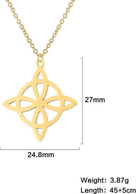 Anhänger Halskette Tetragrammaton Hexenknoten, Edelstahl, Damen - Bild 1