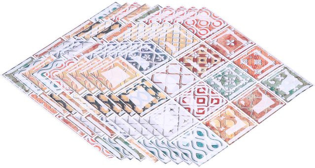 KONNWEI 10 Stück DIY Fliesenaufkleber geometrisch in Multicolour, B/H: 20 x 20 cm - Bild 1
