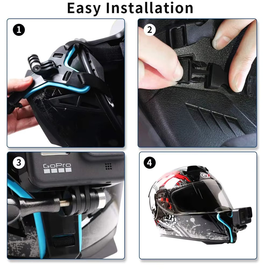 Helm Strap Halterung für GoPro Action Kameras in Schwarz - Bild 4