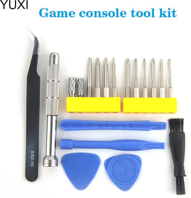 Yuxi Reparatur Werkzeug Kit Schraubendreher Set für Konsolen wie Xbox One, PS4 Slim, Wii, PSP und Gamecube - Bild 1