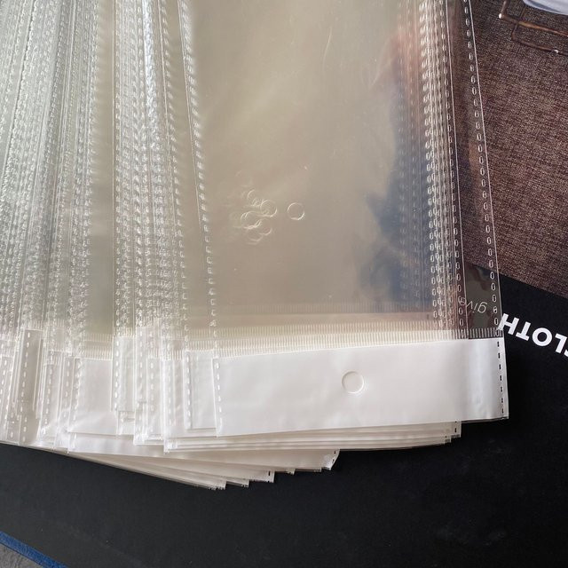 100 Stück transparente selbstklebende BOPP Plastiktüten für Haarbündel, 80 cm - Bild 1