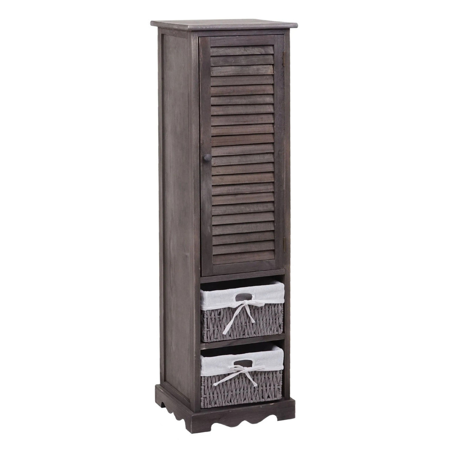 Badezimmerkommode MCW-H20 aus Massivholz Palownia in Shabby Grau-Braun, B/T/H: 120 x 27 x 29 cm - Bild 3