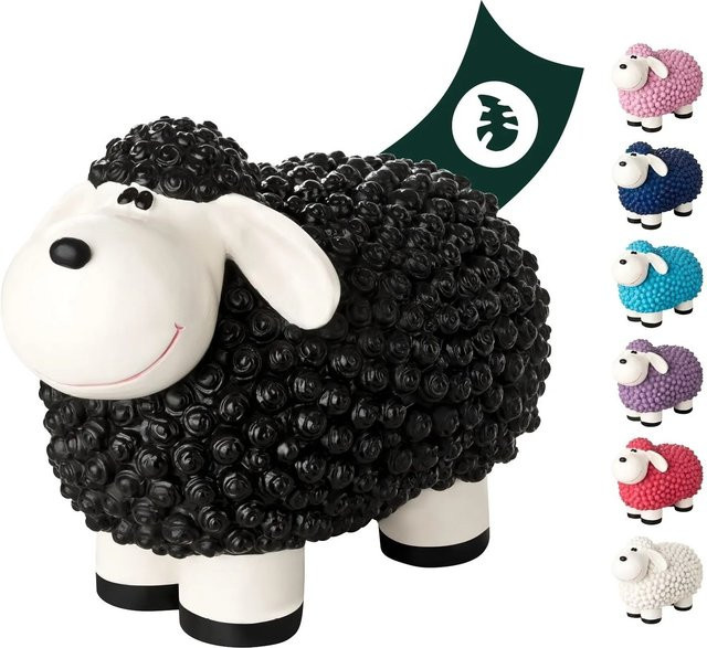VERDOBA Mini Schaf Gartenfiguren Schwarz - Bild 1