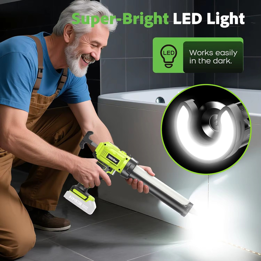 Taskstar Elektrische Kartuschenpistole kabellos mit LED-Licht und Kartuschenwerkzeugen für Makita kompatibel - Bild 6