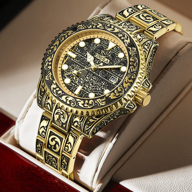 ONOLA Armbanduhr, Edelstahl, Gold, Herren, Analoguhr - Bild 1