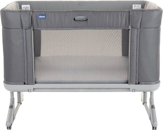 Chicco Beistellbett Next2Me Forever in Grau mit Drop-Side für Babys