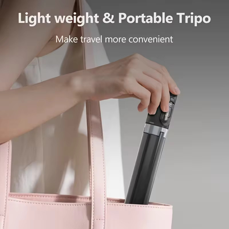 QAML All-in-One Selfie-Stick und Stativ mit kabelloser Fernbedienung, 165 cm, ausziehbar, in Schwarz oder Weiß - Bild 4