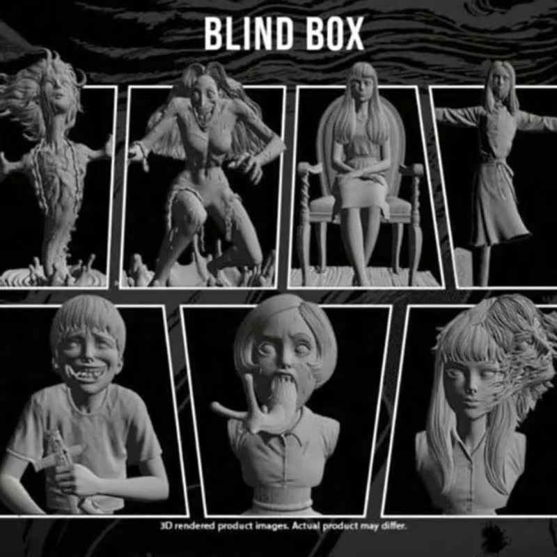 Bandai Ito Runji Fluch-Horror-Comic Blind Box Spielzeug, Einzelfigur, Kunststoff - Bild 5