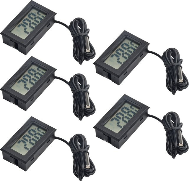 Gaqqee FY-10 Mini Digital-Thermometer mit 1m Sensor für Aquarium, Auto und Wasserbad in Weiß oder Schwarz - Bild 1