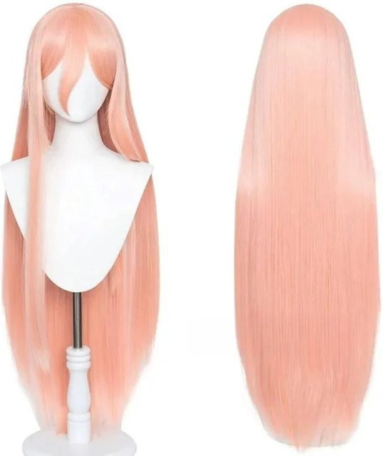 Makima Cosplay Perücke, Synthetisches Haar, Orange Rosa, Hitzebeständig - Bild 1