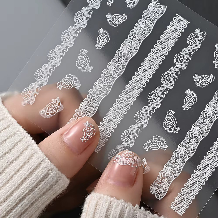 MingLee Nagelkunst-Aufkleber, weiß, glänzend, Unisex - Bild 4