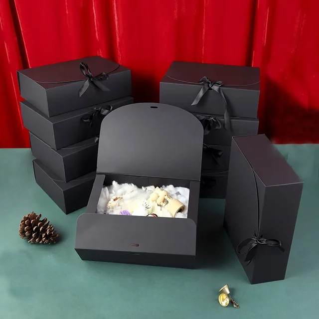 10er Set Kraftpapier Geschenkboxen in Weiß, Braun und Schwarz für Schmuck oder Seife - Bild 1
